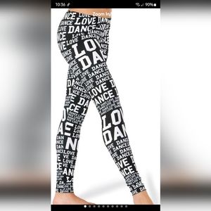 Alexandra Love Dance Black and White Leggings Adult Size Medium